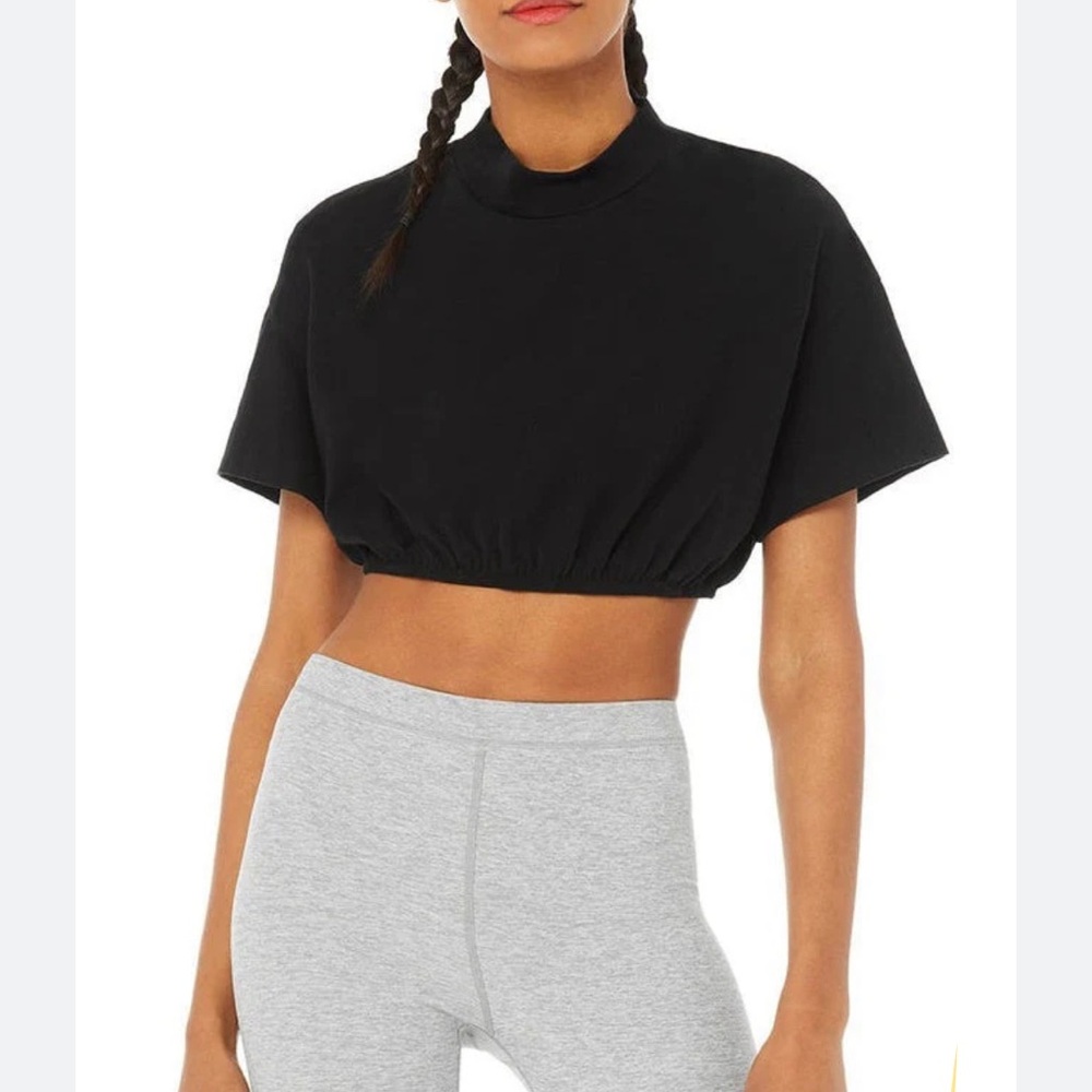 Alo Kick It Crop Tee W1367r Black